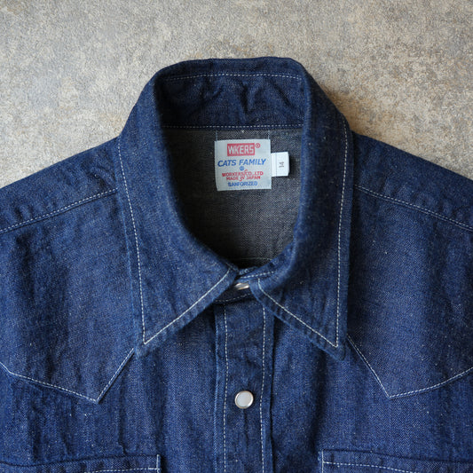 WORKERS_Cats Family Western Shirt_9.5 oz Indigo Denim_OW