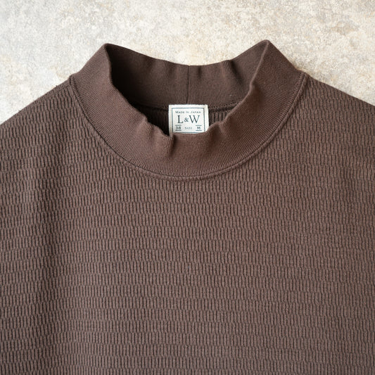 LOOP&WEFT_LRC1123_SUPIMA LONG HONEYCOMB KNIT MIDDLE NECK THERMAL_OAK BROWN