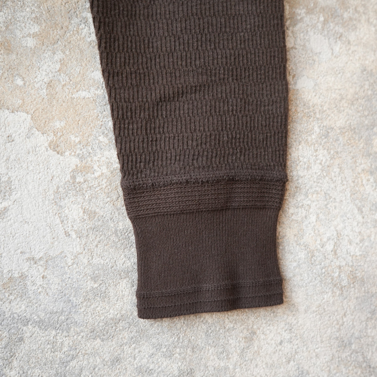 LOOP & WEFT LRC1123 SUPIMA Long Honeycomb Knit Middle Neck Thermal - Oak Brown