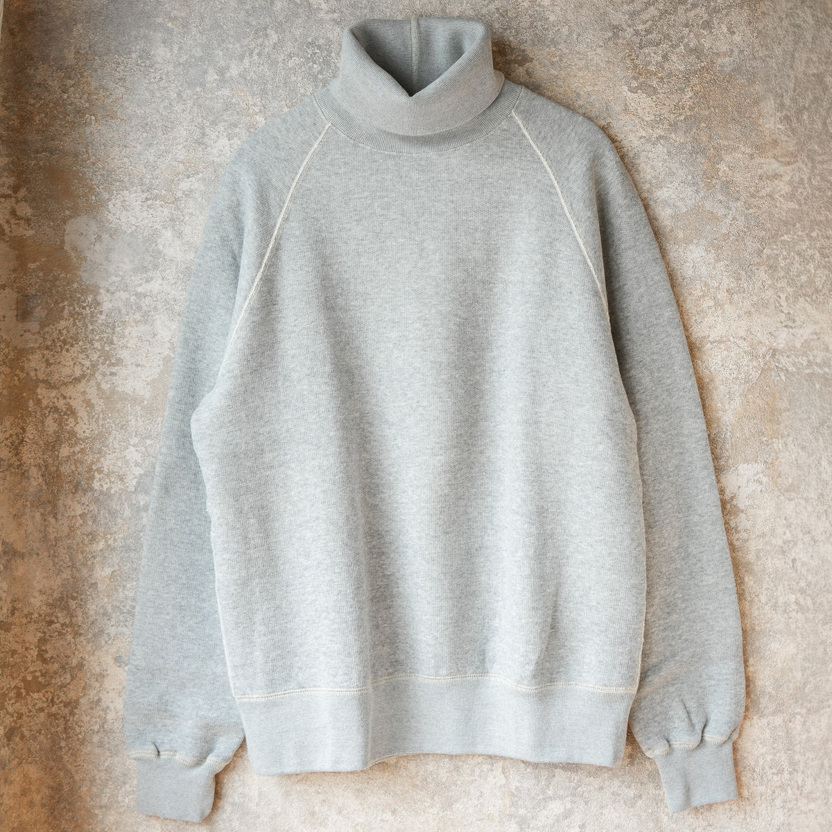LOOP&WEFT LCS 1006 SUPER FLUFFY KNIT RAGLAN TURTLENECK - Old Melange Gray