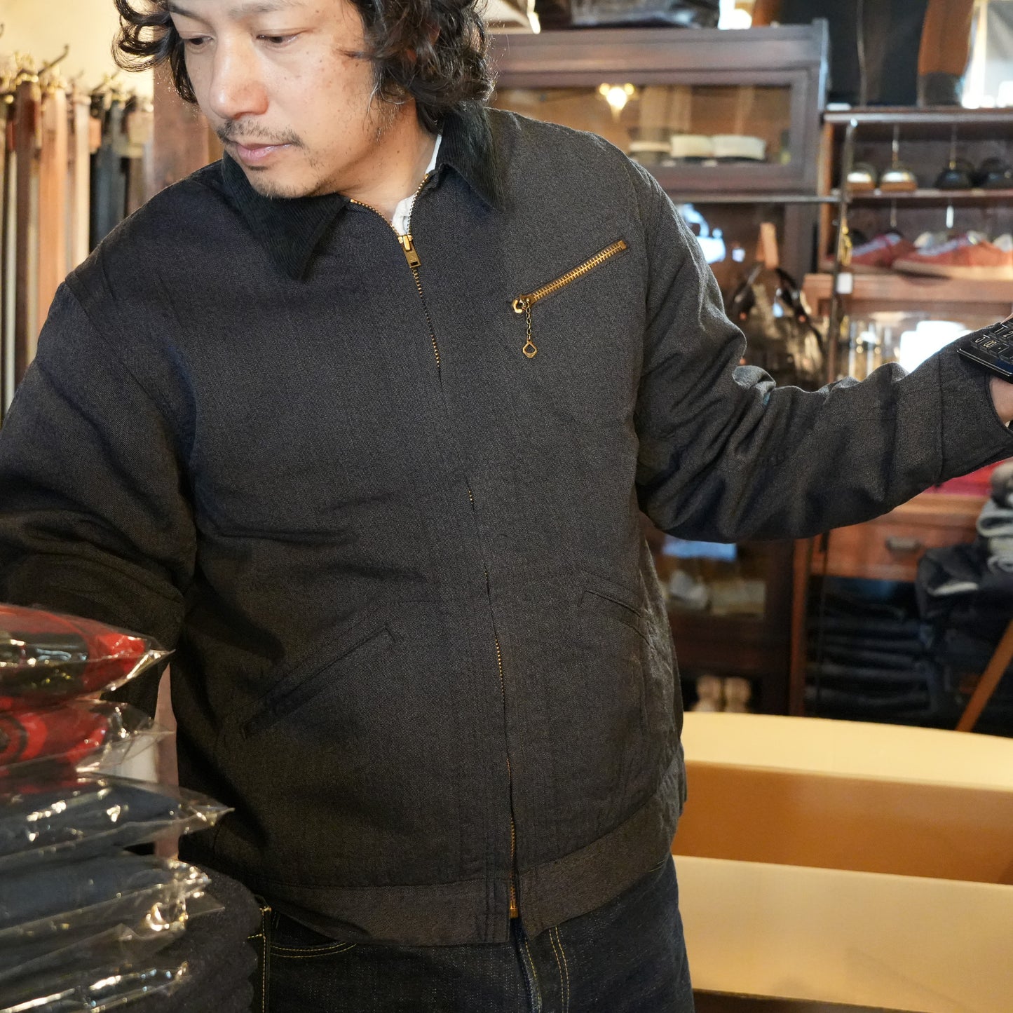 WORKERS_Blanket Lined Engineer Jacket, Wool Cotton Covert Cloth