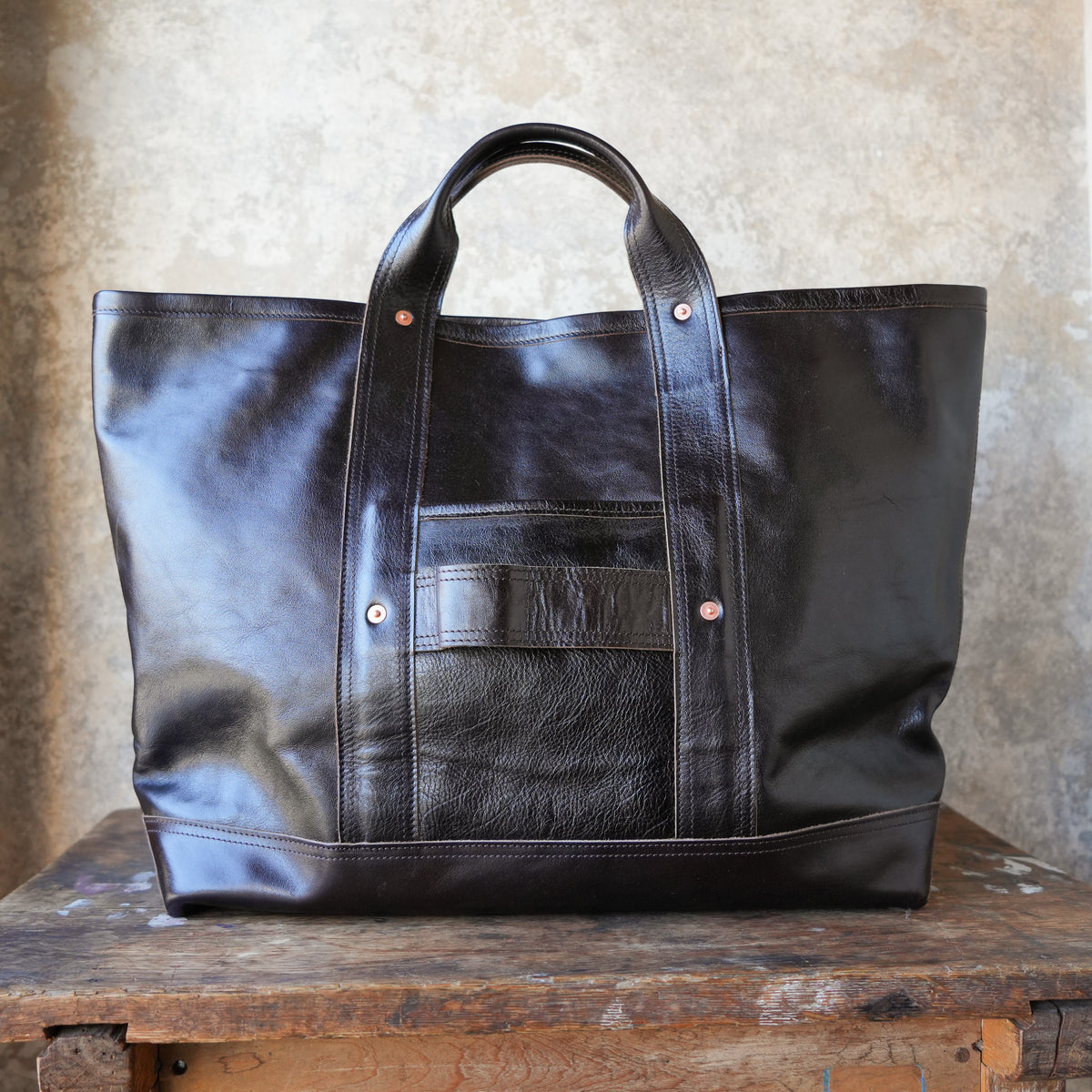 INCEPTION_IPHSB-19_HORSE HIDE COAL BAG (LARGE) _Brown