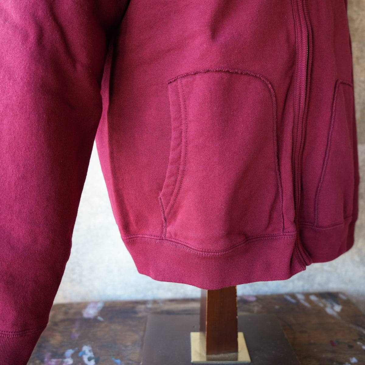 DELUXEWARE_SPZ-00_FULLZIP PARKA PLAIN_CRIMSON RED
