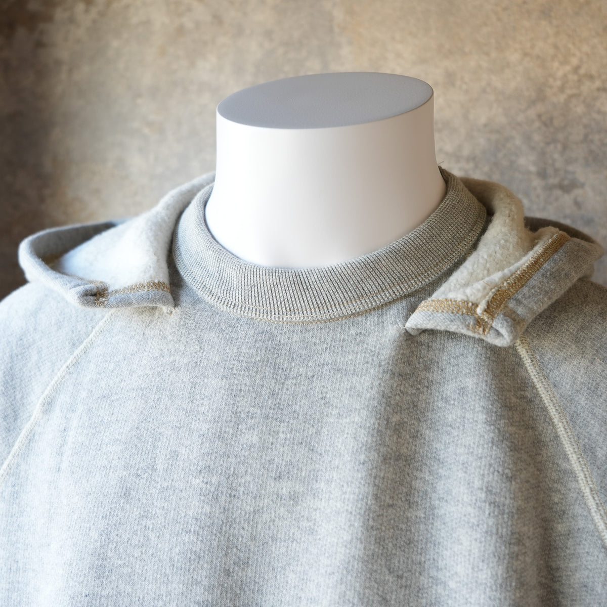 LOOP&WEFT_LCS 1009_SUPER FLUFFY KNIT RAGLAN AFTER HOODIE_2-TONE OLD MELANGE GRAY