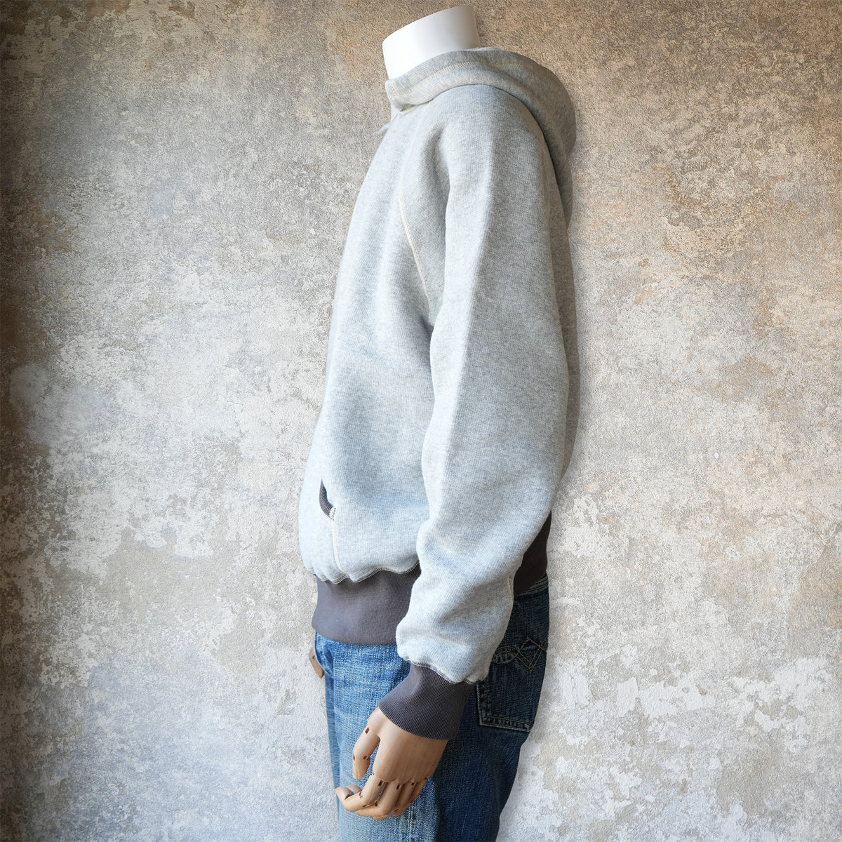 LOOP&WEFT_LCS 1009_SUPER FLUFFY KNIT RAGLAN AFTER HOODIE_2-TONE OLD MELANGE GRAY