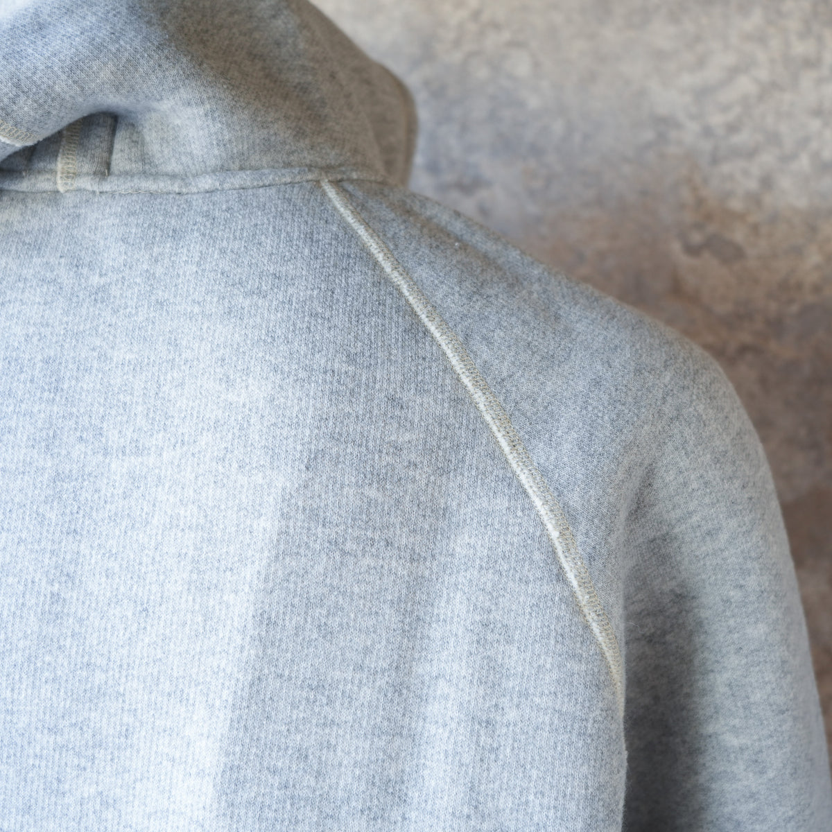 LOOP&WEFT_LCS 1009_SUPER FLUFFY KNIT RAGLAN AFTER HOODIE_2-TONE OLD MELANGE GRAY