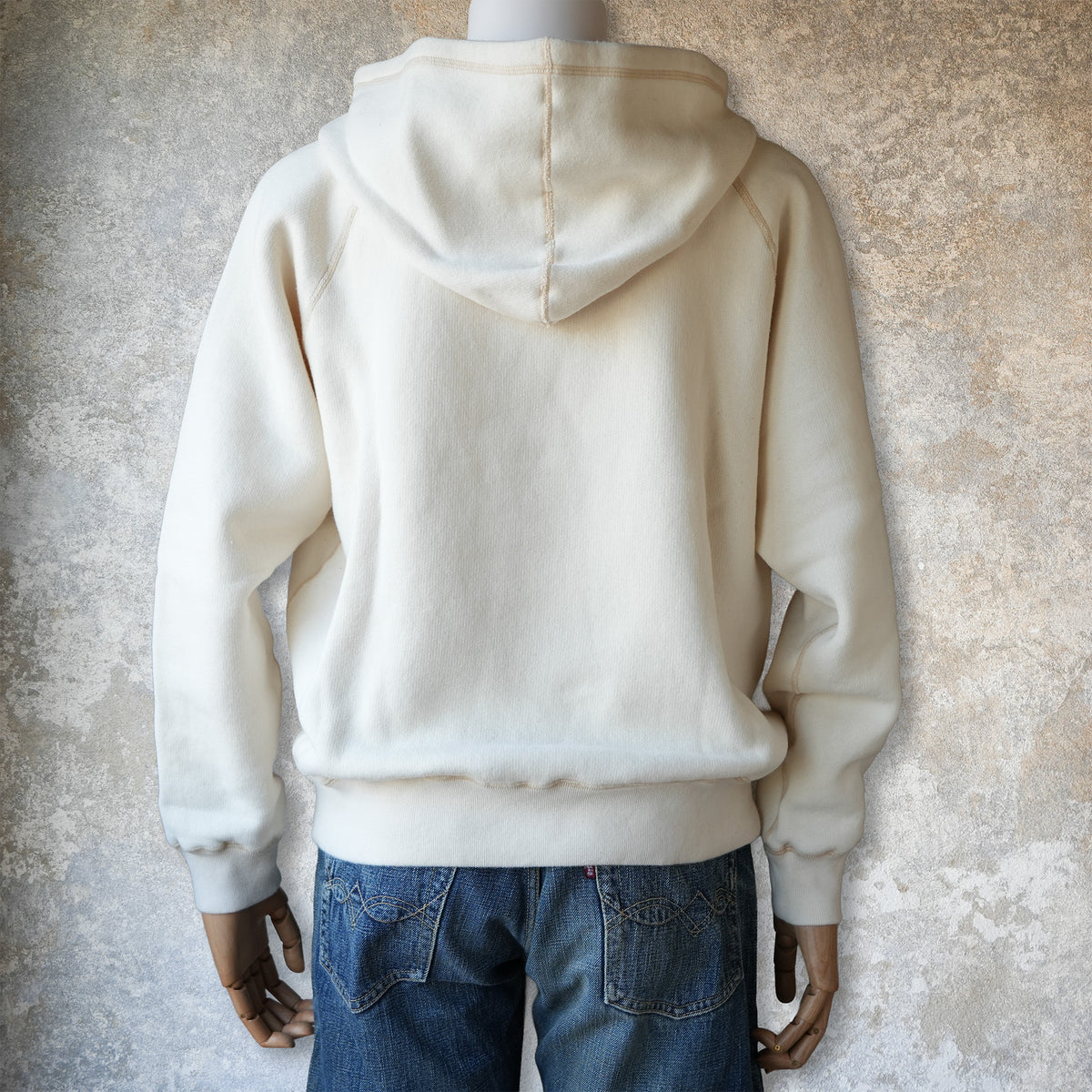 LOOP & WEFT_LCS 1009_SUPER FLUFFY KNIT RAGLAN AFTER HOODIE_ANTIQUE IVORY
