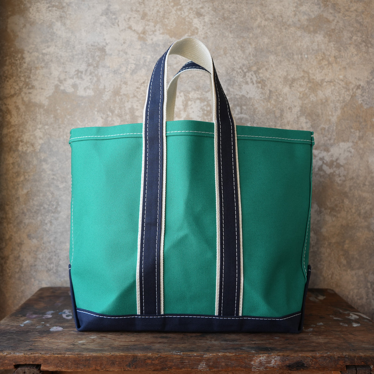 WORKERS_Deluxe Tote Bag/ Green Body x Navy Handle