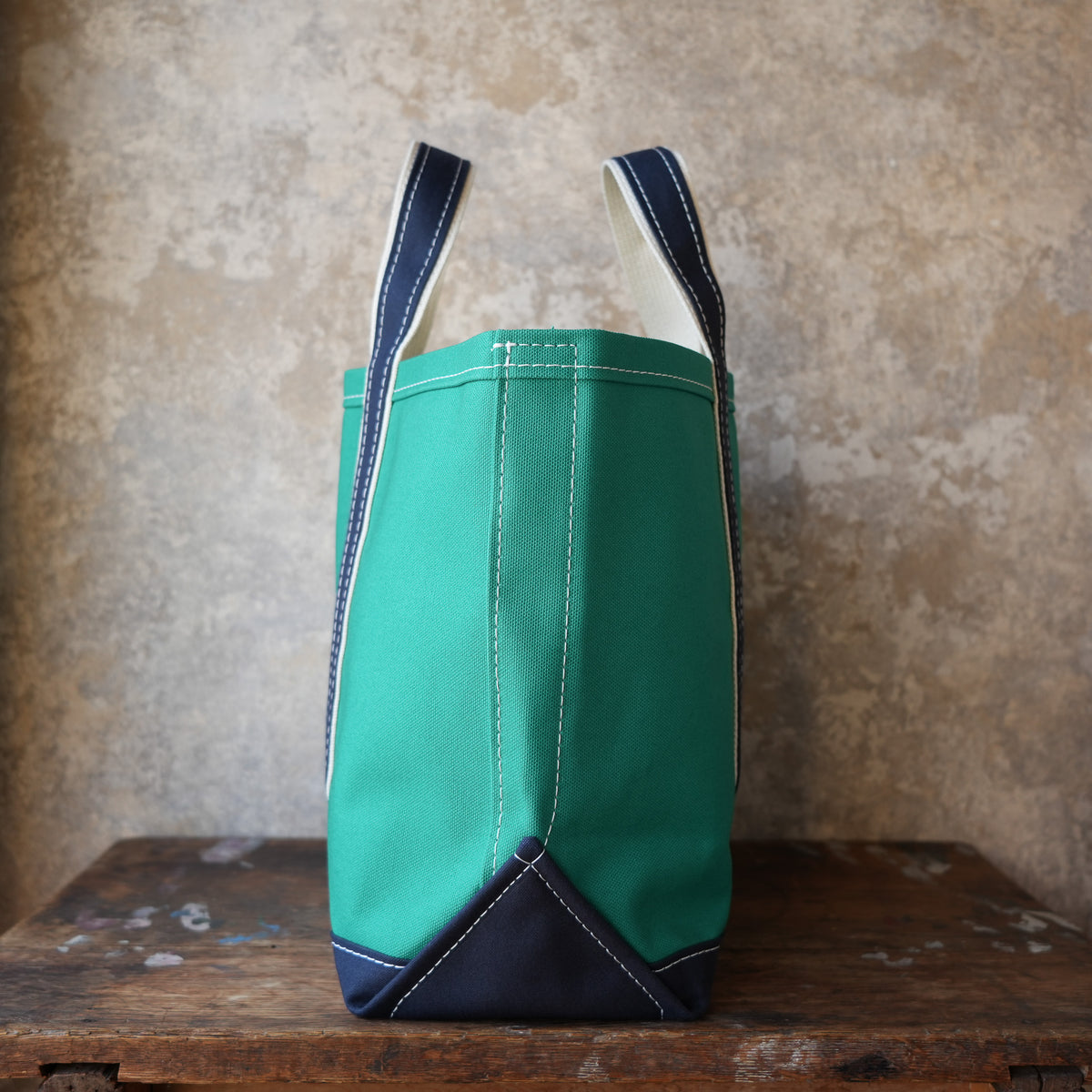 WORKERS_Deluxe Tote Bag/ Green Body x Navy Handle