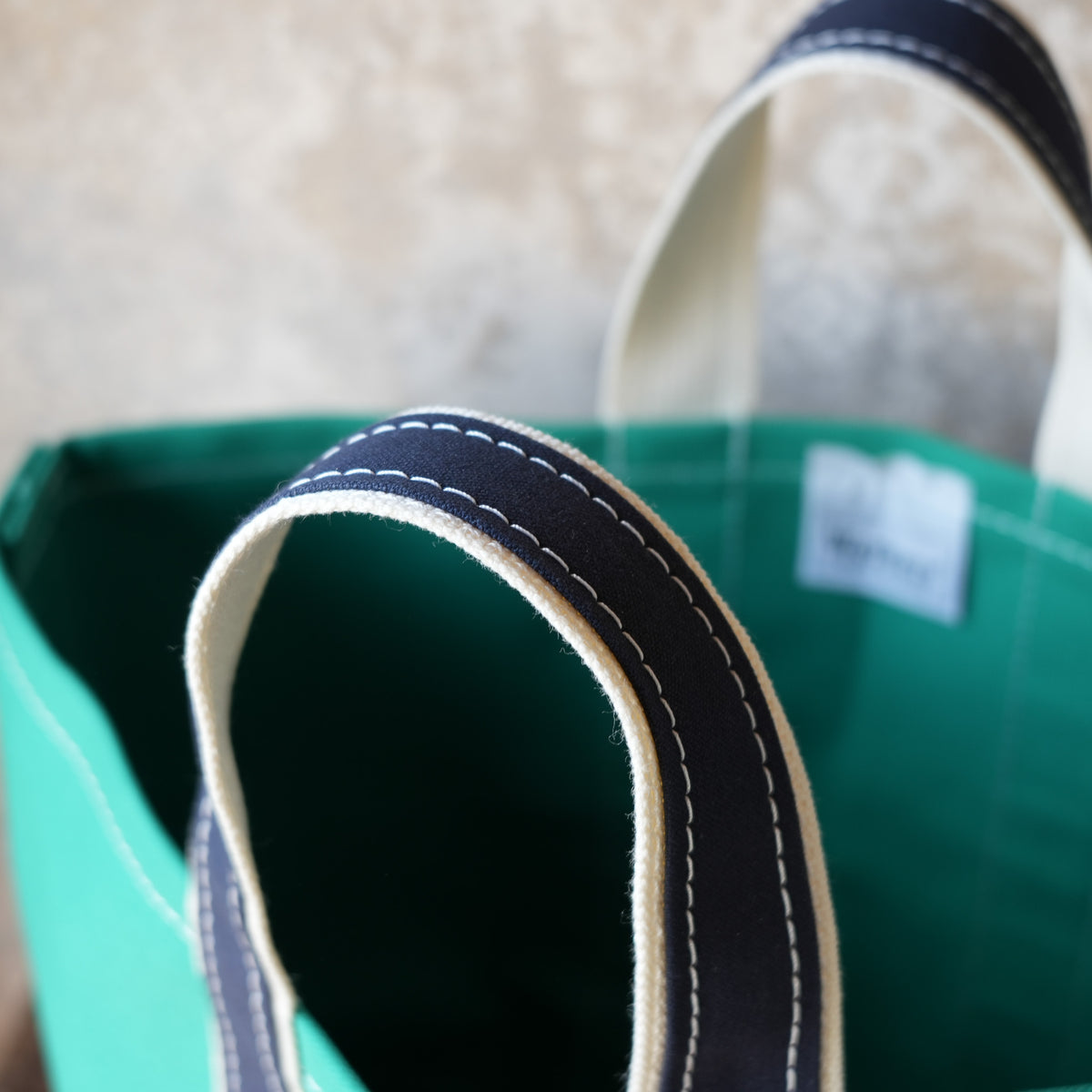 WORKERS_Deluxe Tote Bag/ Green Body x Navy Handle