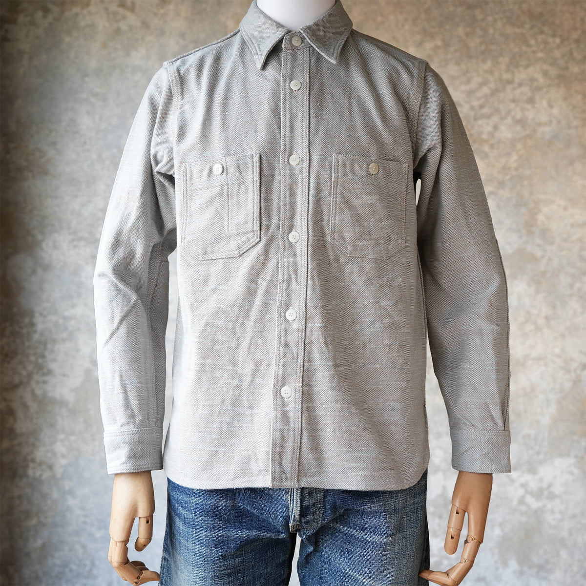 SAMURAI JEANS_SMN25-01_Plain Flannel Shirt_Blue