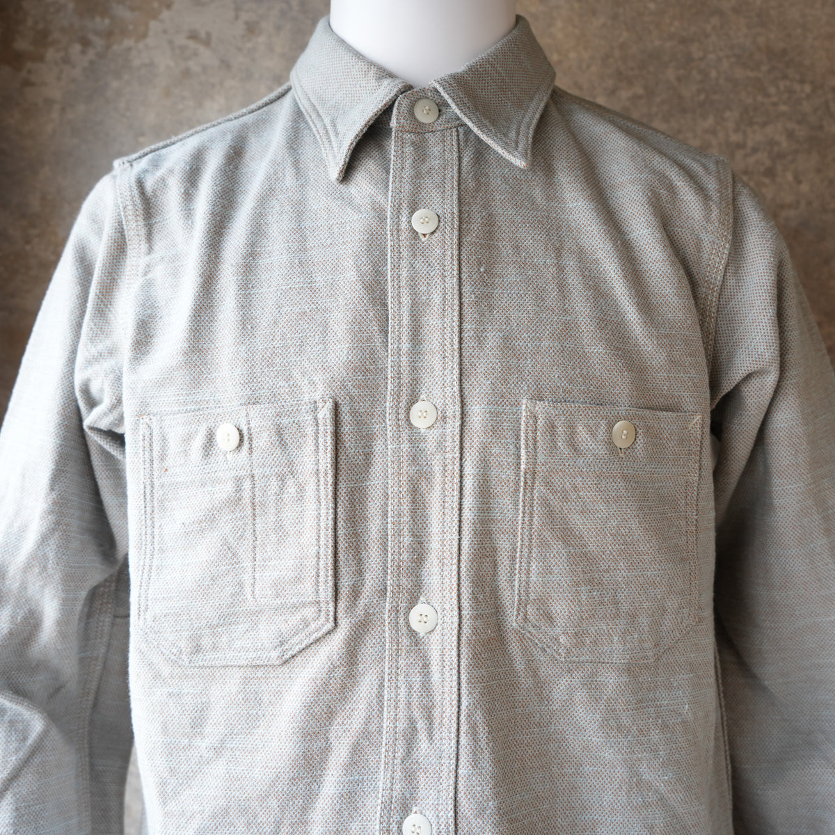 SAMURAI JEANS_SMN25-01_Plain Flannel Shirt_Blue