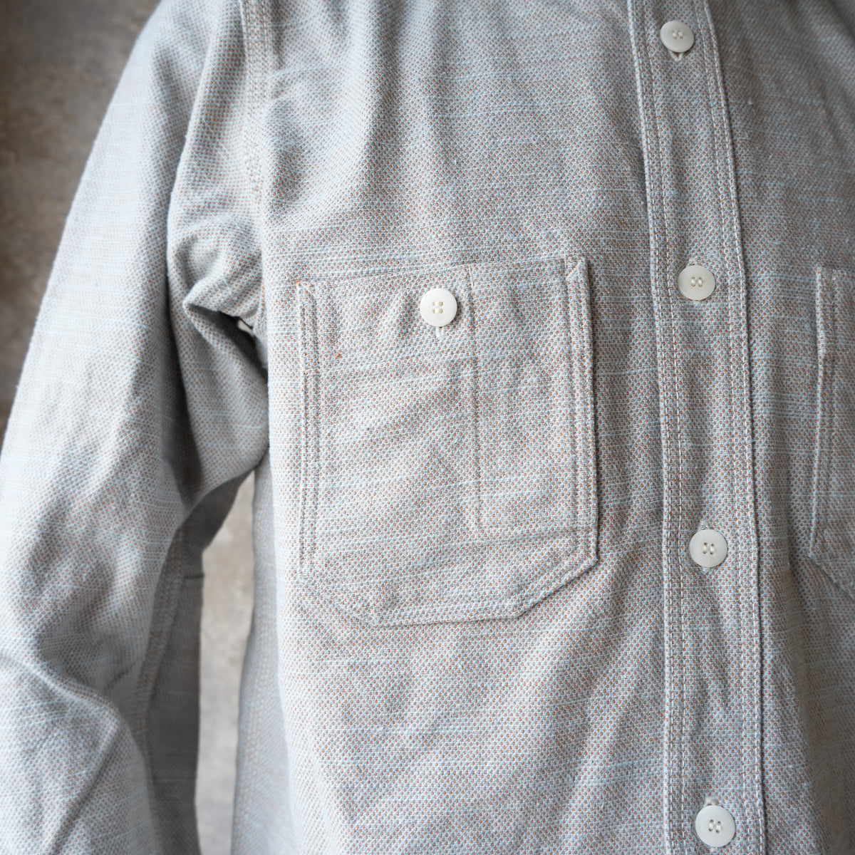 SAMURAI JEANS_SMN25-01_Plain Flannel Shirt_Blue