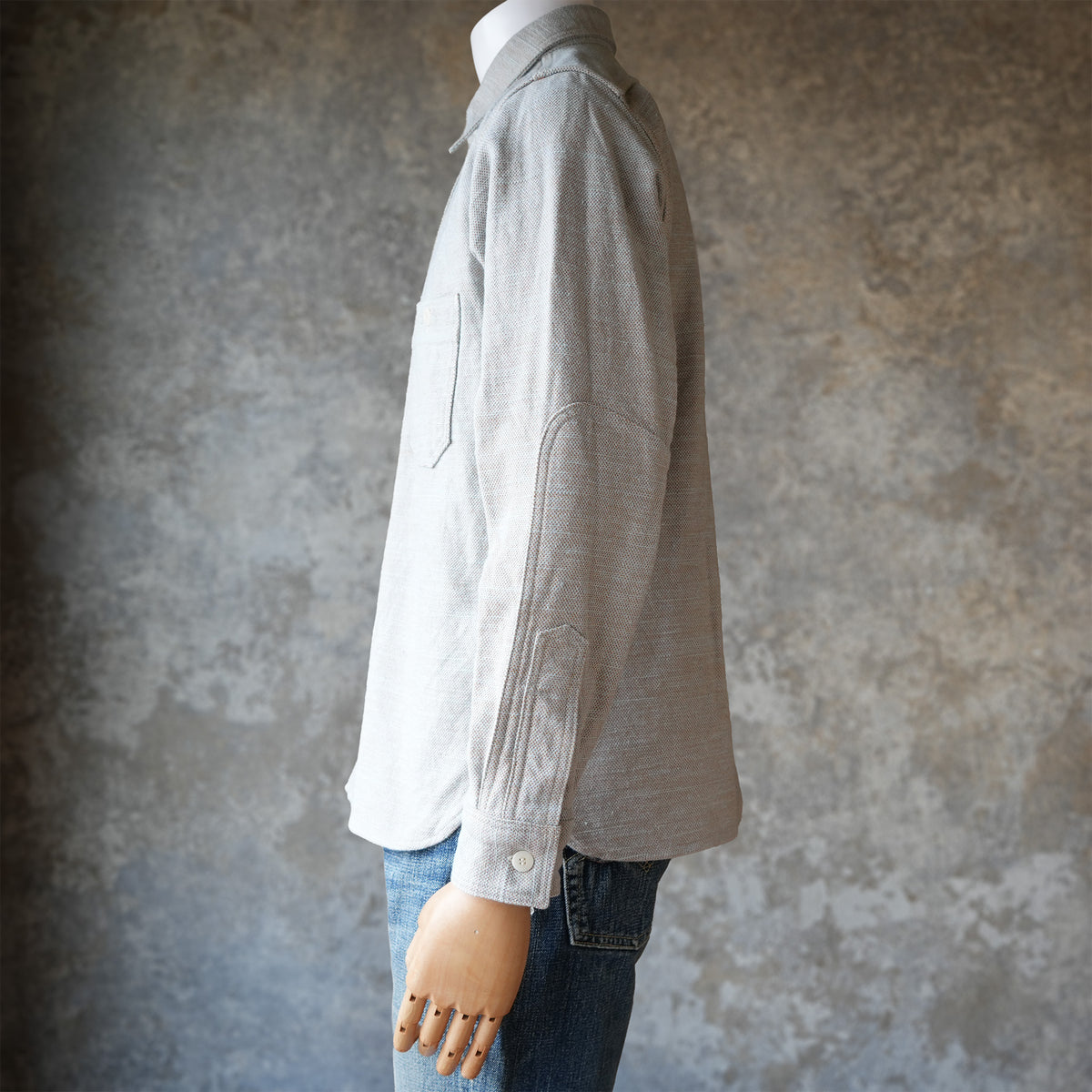 SAMURAI JEANS_SMN25-01_Plain Flannel Shirt_Blue