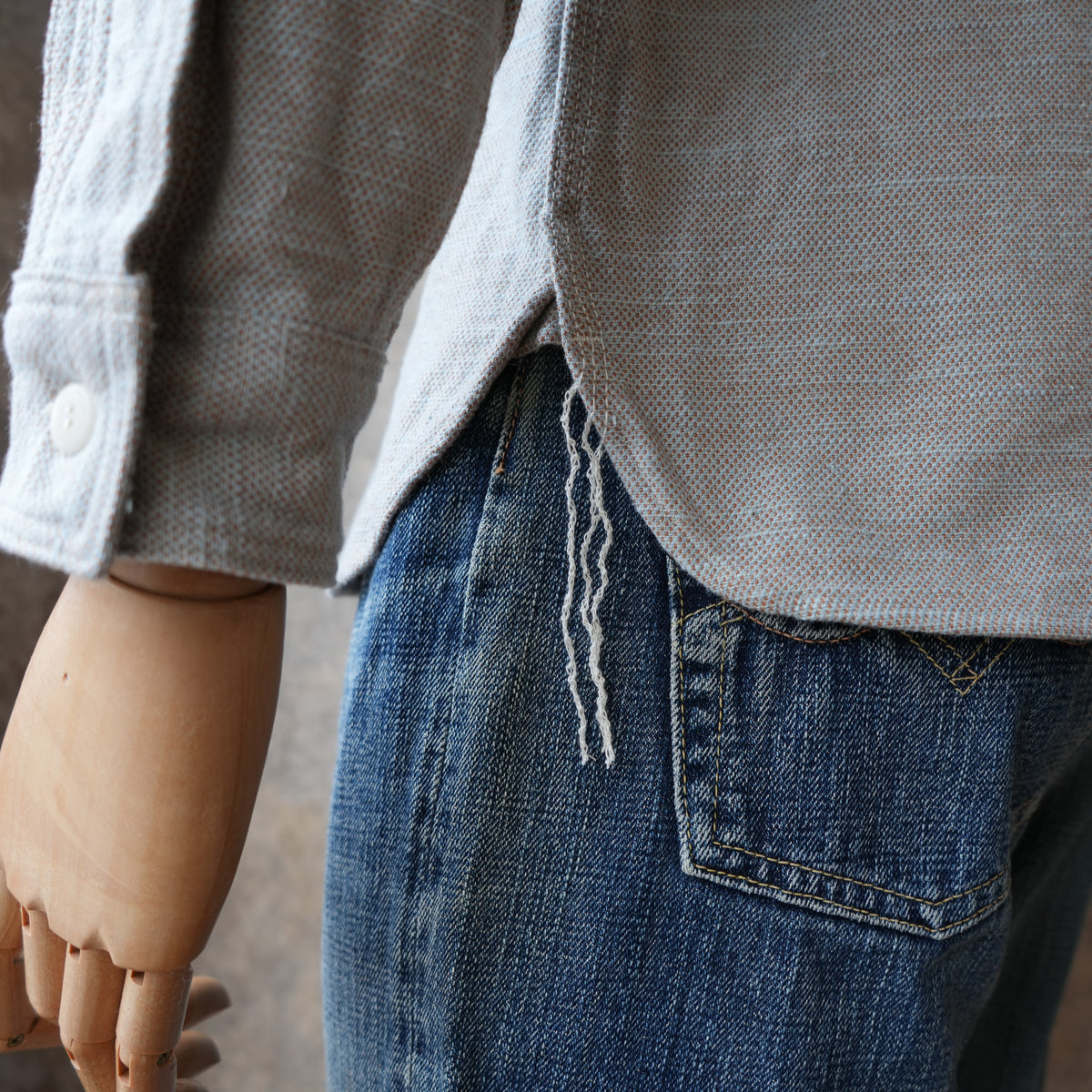 SAMURAI JEANS_SMN25-01_Plain Flannel Shirt_Blue