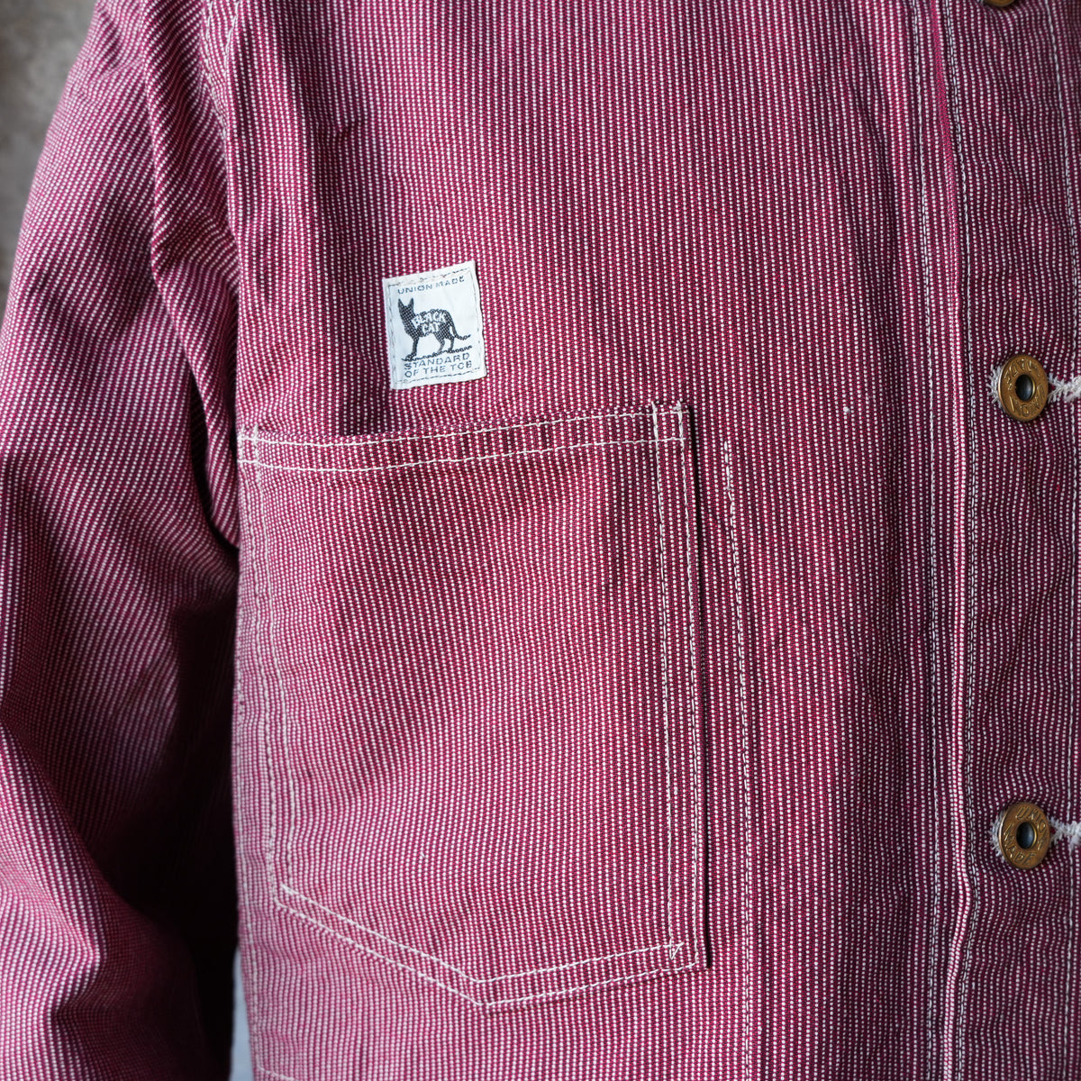 TCB Jeans_BLACK CAT JACKET Pin Check_RED