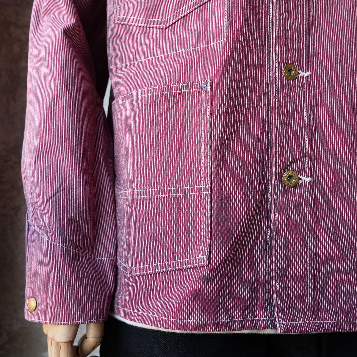 TCB Jeans_BLACK CAT JACKET Pin Check_RED