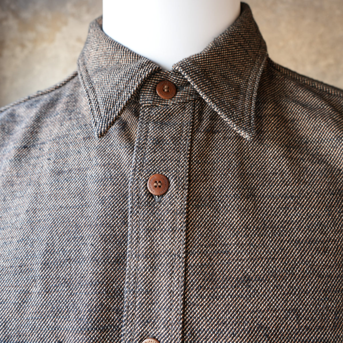 SAMURAI JEANS_SMN25-01_Plain Flannel Shirt_Black