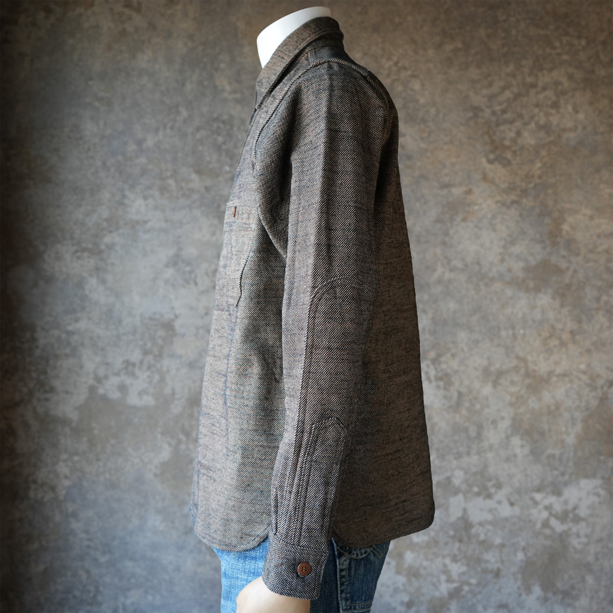 SAMURAI JEANS_SMN25-01_Plain Flannel Shirt_Black