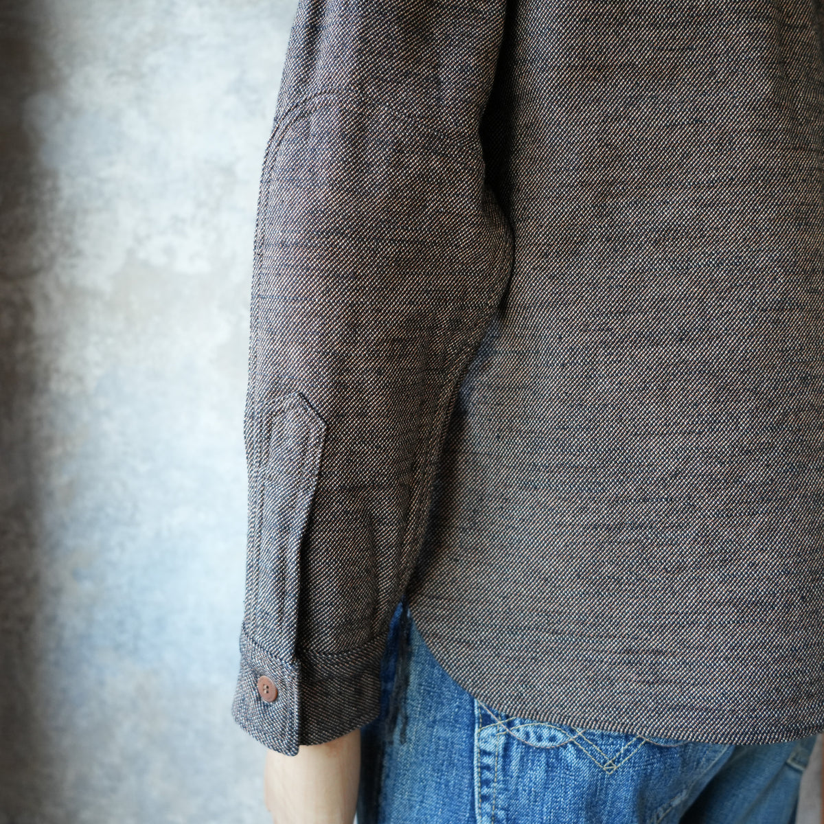 SAMURAI JEANS_SMN25-01_Plain Flannel Shirt_Black