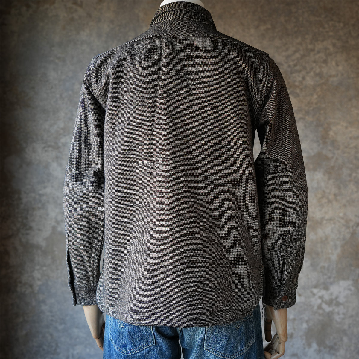 SAMURAI JEANS_SMN25-01_Plain Flannel Shirt_Black