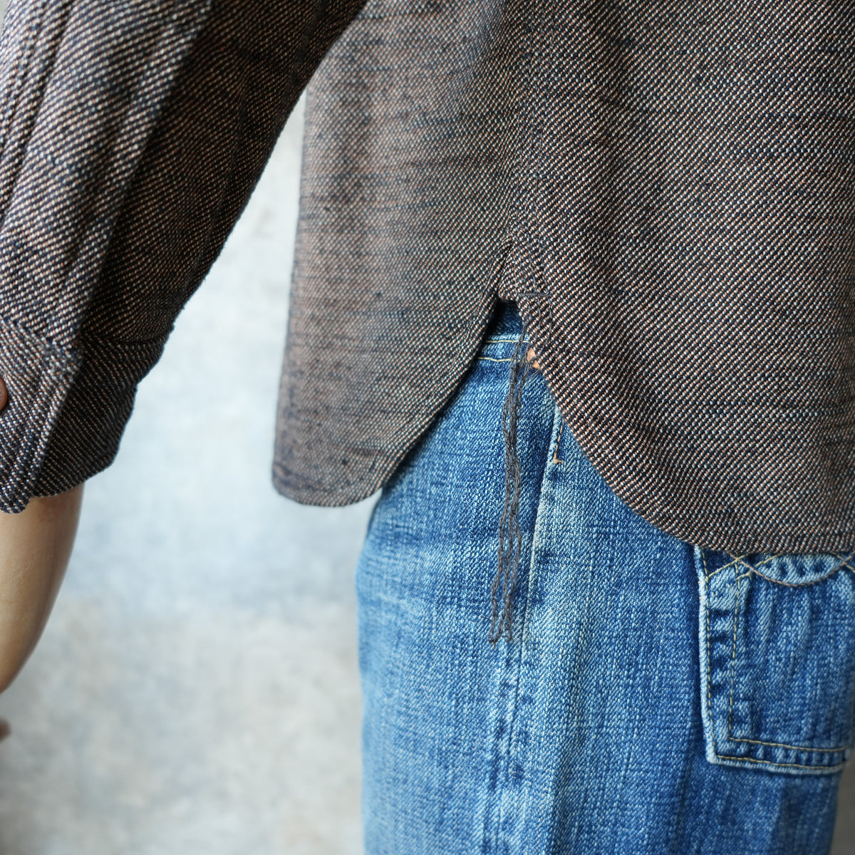 SAMURAI JEANS_SMN25-01_Plain Flannel Shirt_Black