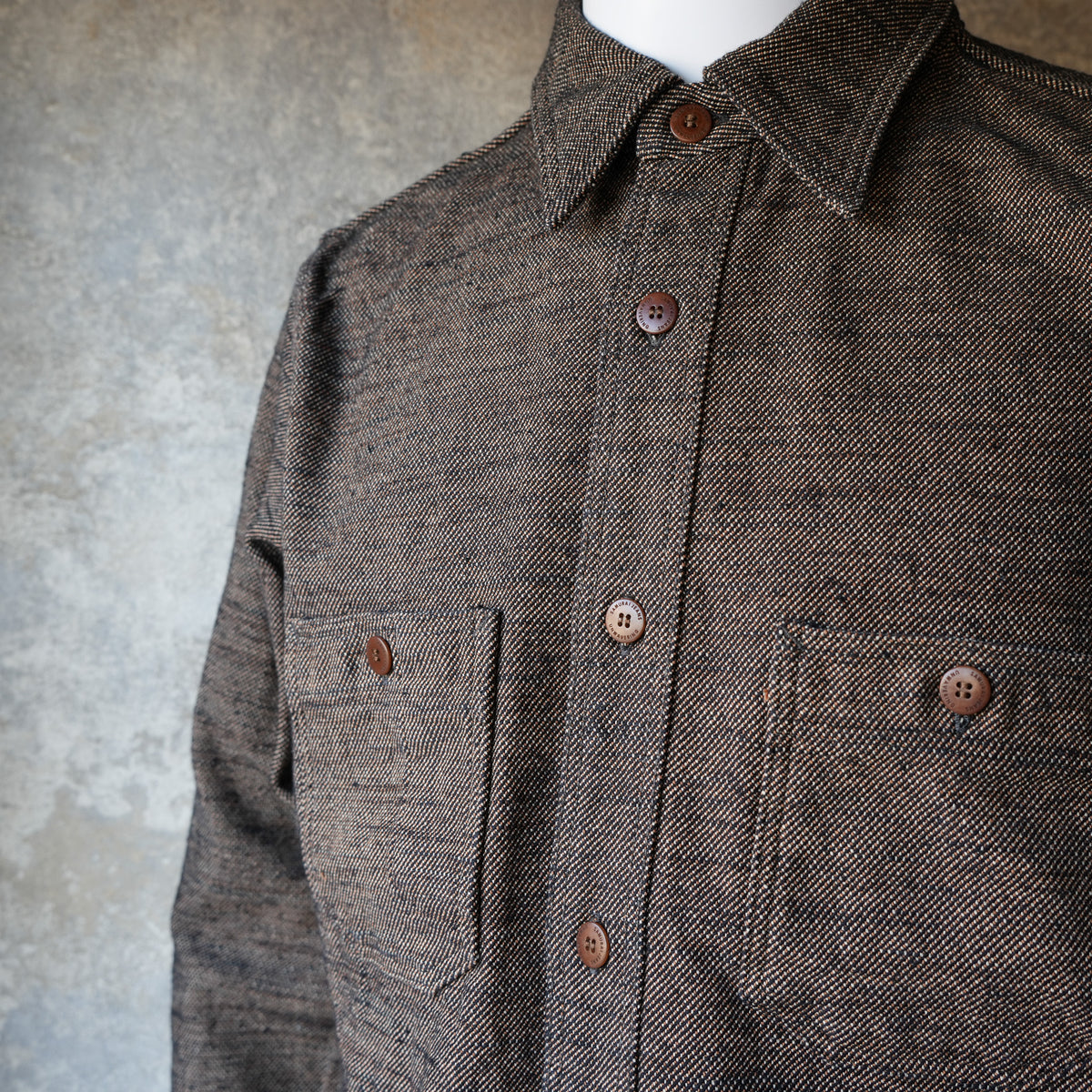 SAMURAI JEANS_SMN25-01_Plain Flannel Shirt_Black