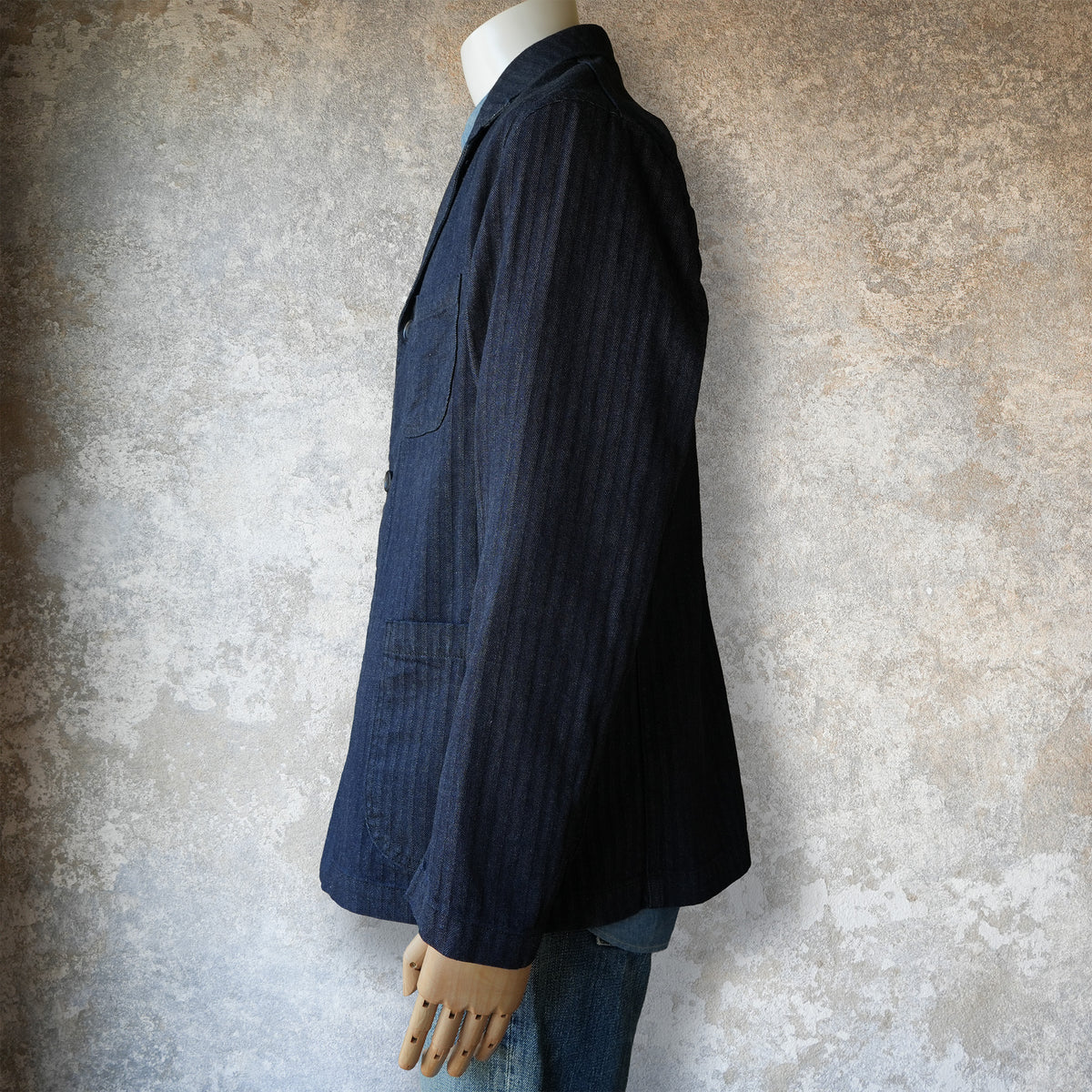 WORKERS Lounge Jacket Indigo Herringbone