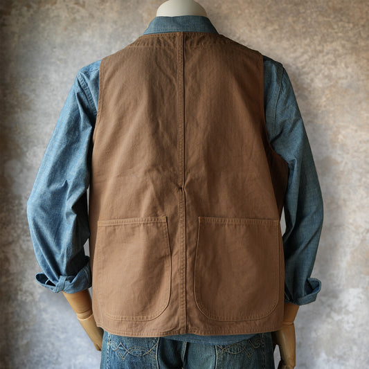 TCB Jeans_Huntsman Vest_Neppy Brown Herringbone