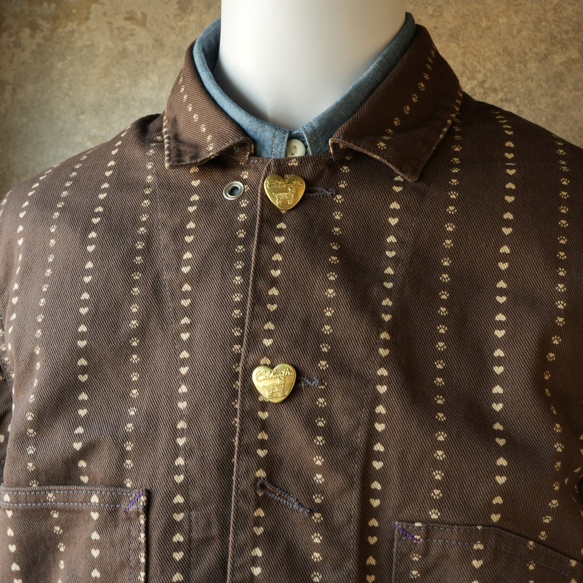 TCB Jeans_Cathartt Chore Coat_Brown Paw Stripe
