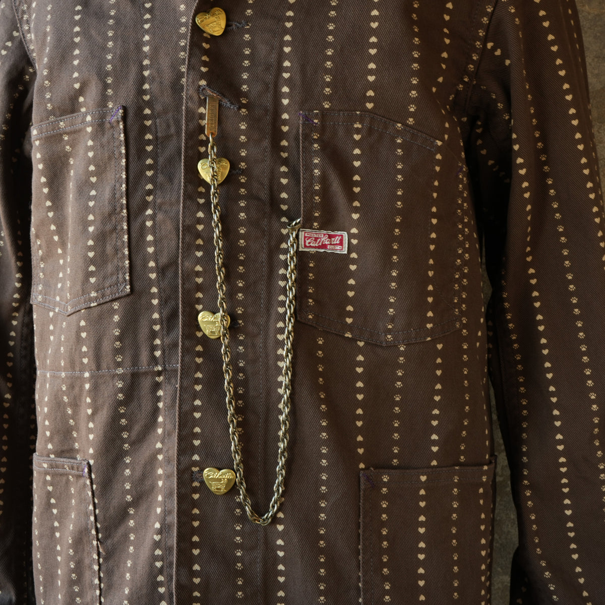TCB Jeans_Cathartt Chore Coat_Brown Paw Stripe