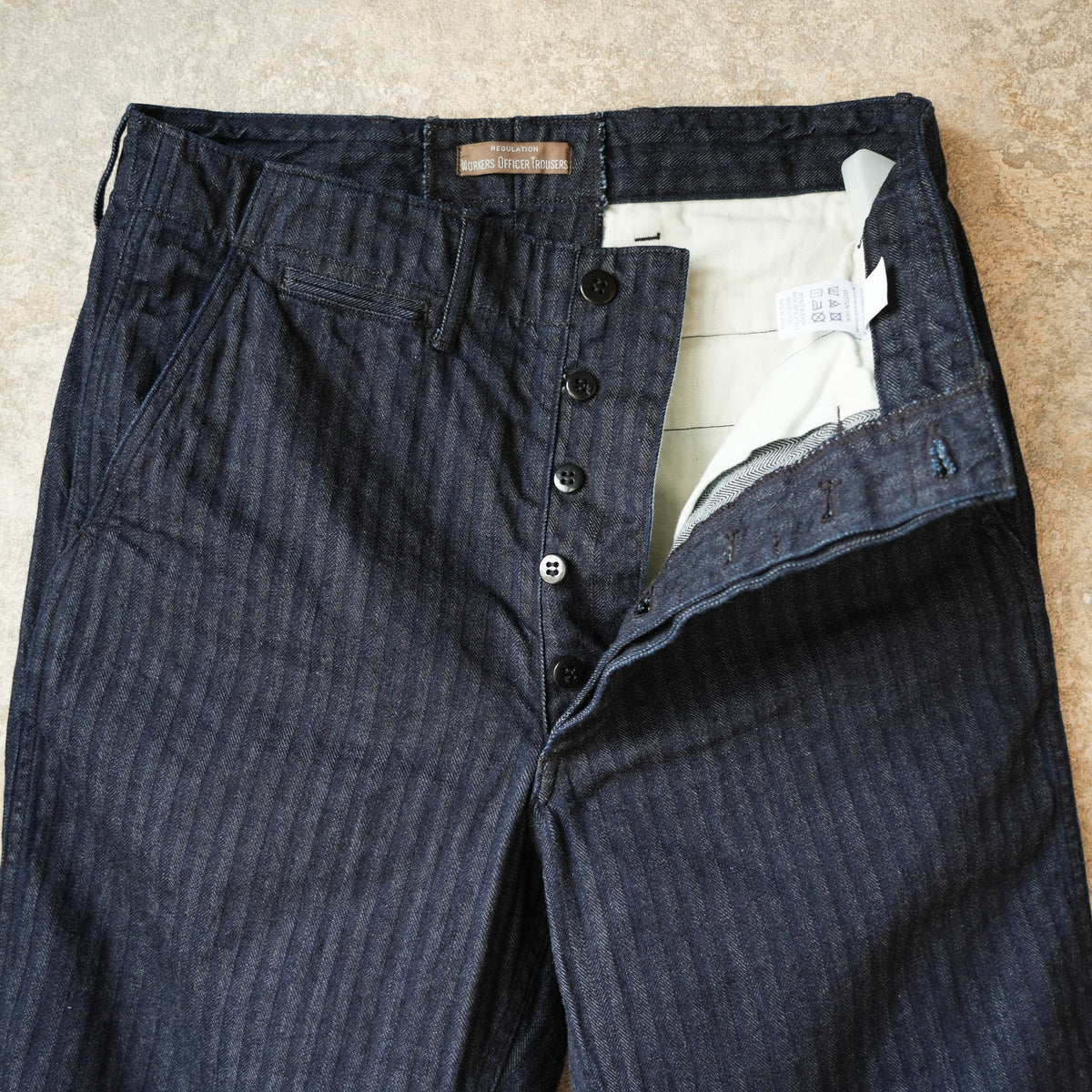 WORKERS_Officer Trousers_Indigo Herringbone