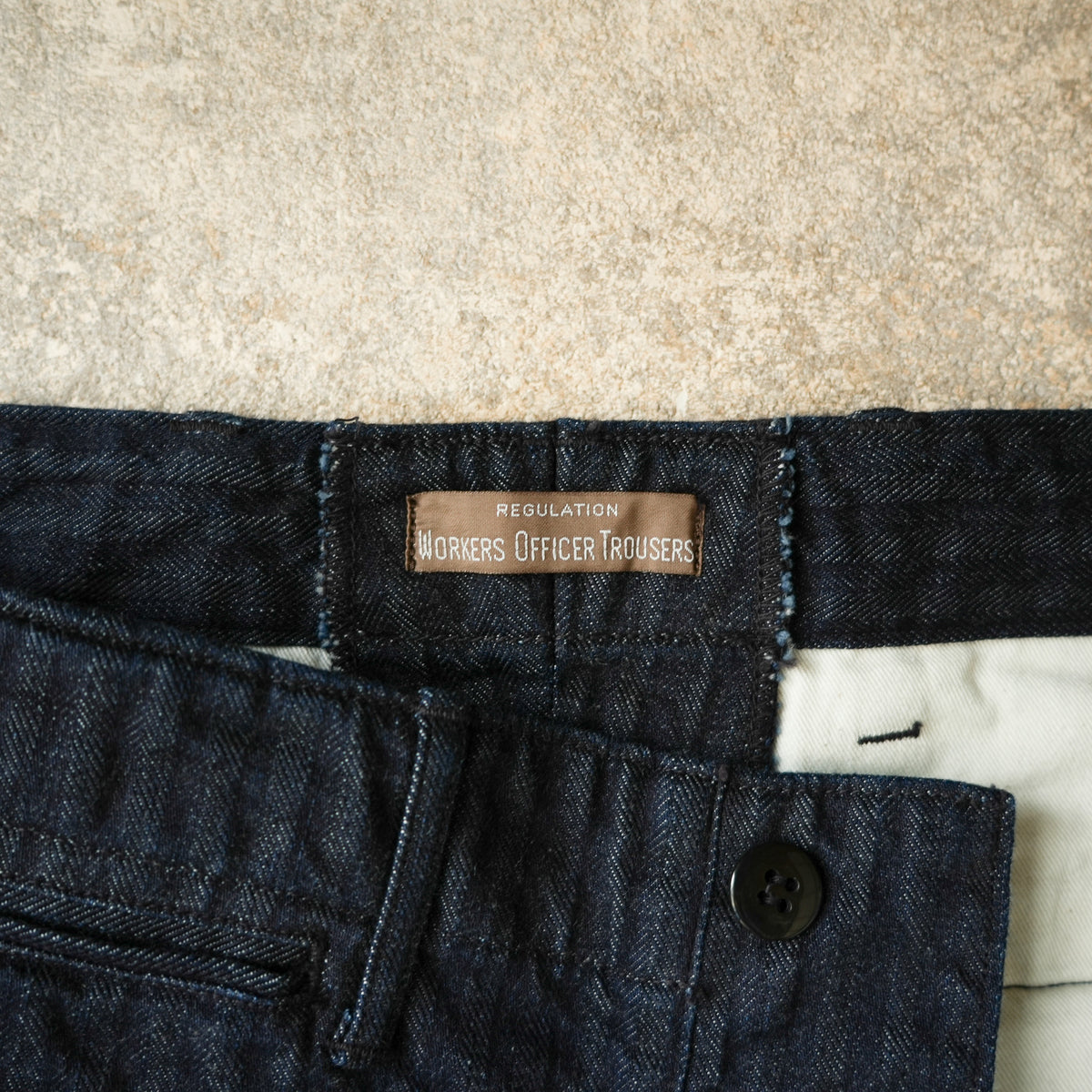 WORKERS_Officer Trousers_Indigo Herringbone