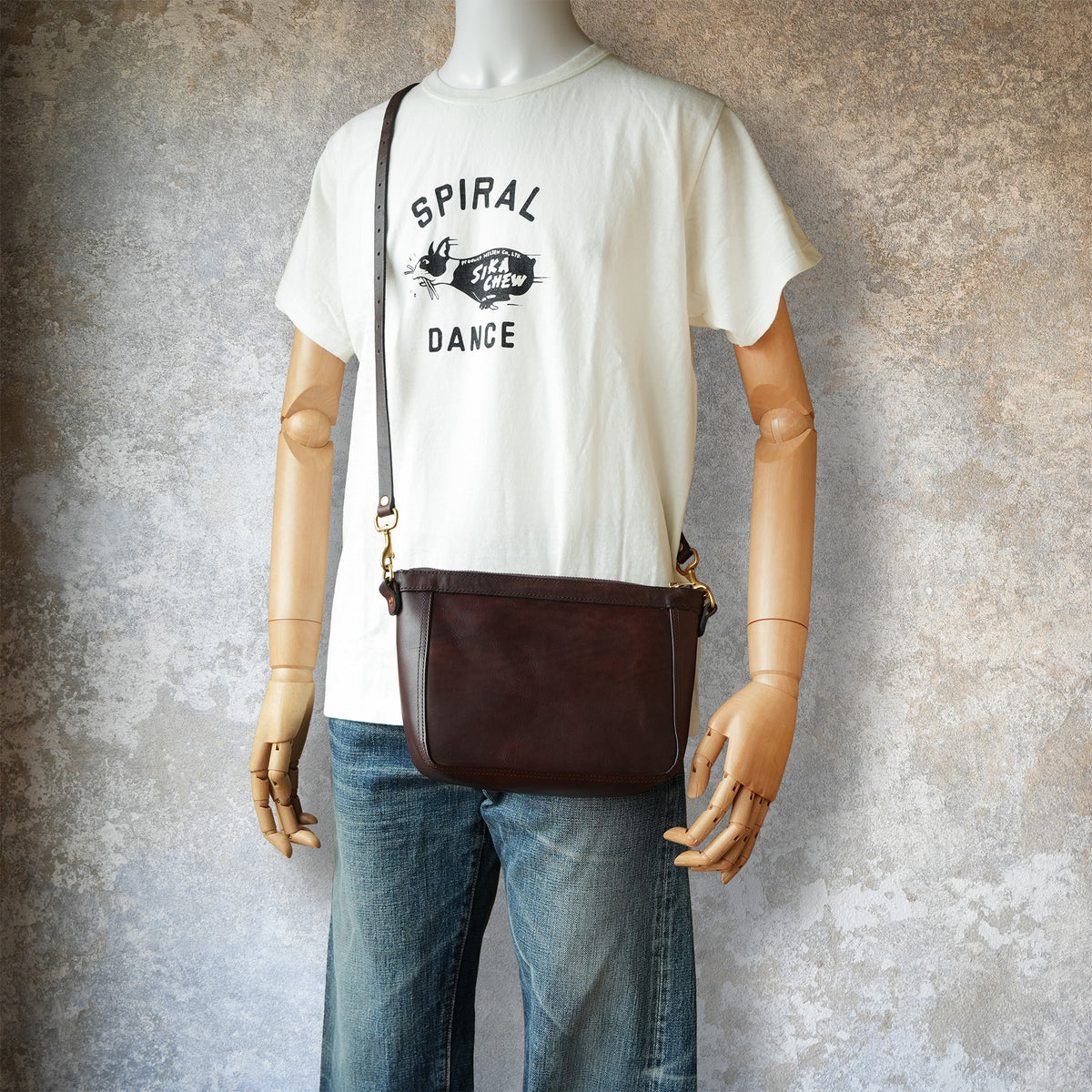 VASCO_VS-313L_LEATHER TELEPHONE SHOULDER BAG_SMALL_BROWN