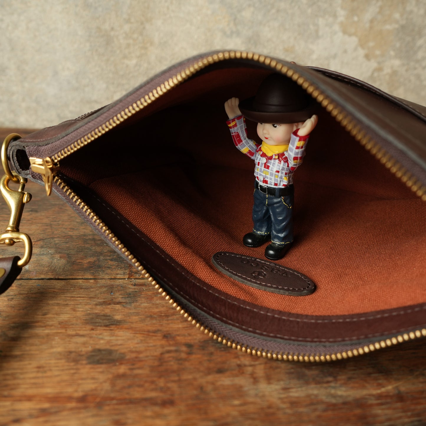 VASCO_VS-313L_LEATHER TELEPHONE SHOULDER BAG_SMALL_BROWN