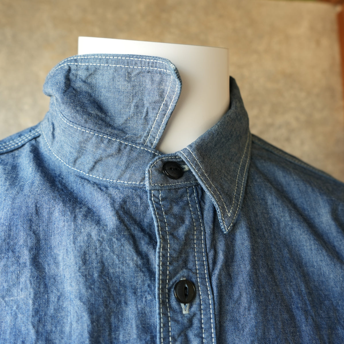 UES_502601_02_2_Triple Stitch Work Shirt_Blue