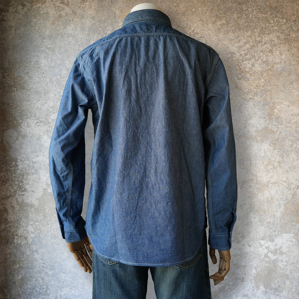 UES_502601_02_2_Triple Stitch Work Shirt_Blue