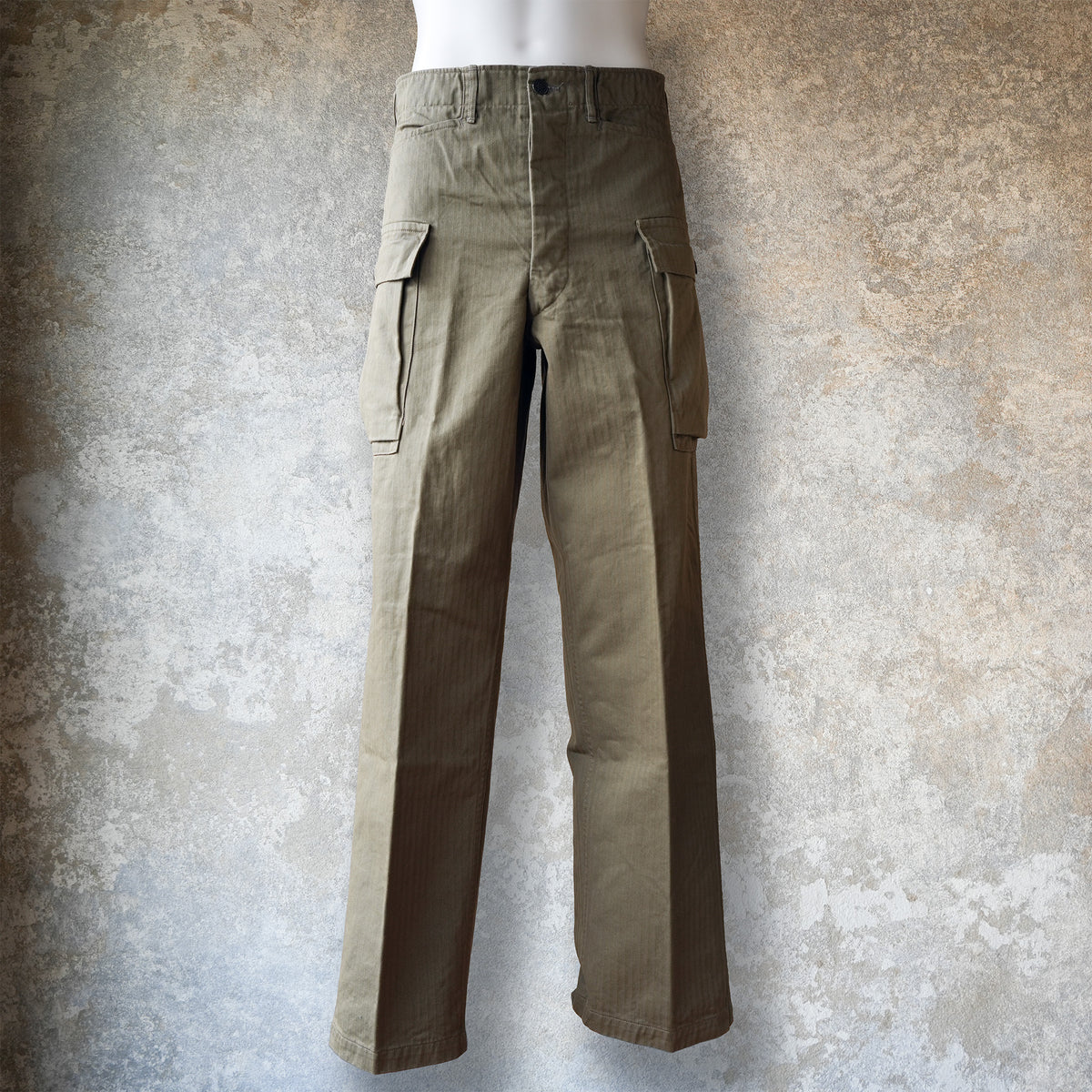 WORKERS M43 Trousers Mod Khaki Herringbone