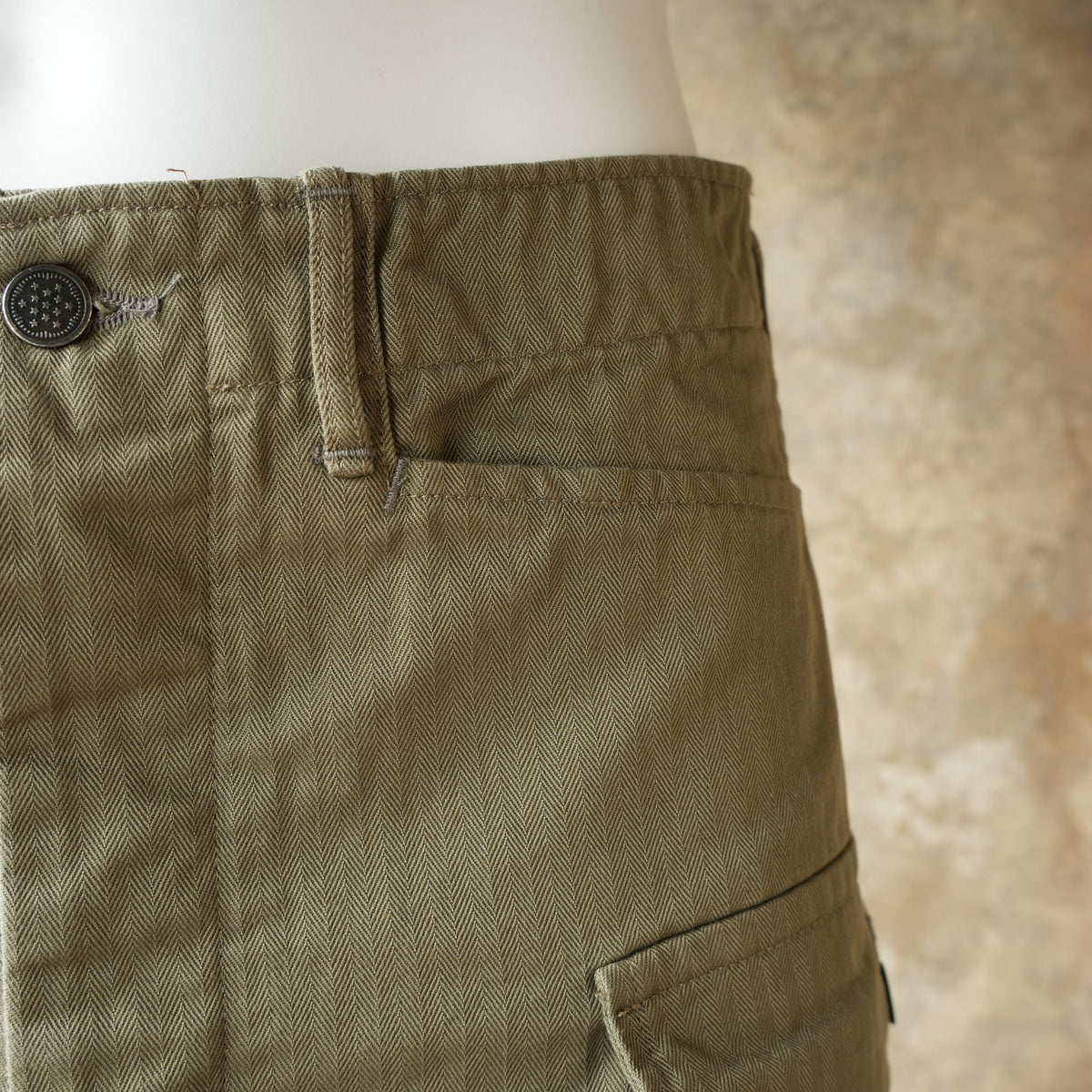 WORKERS M43 Trousers Mod Khaki Herringbone