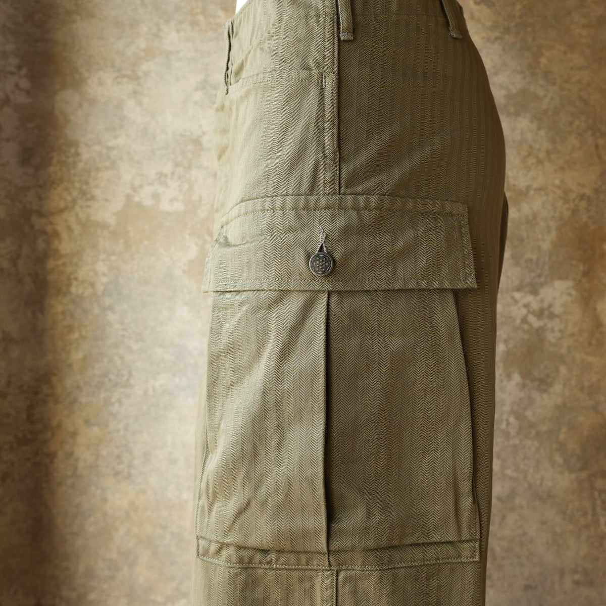 WORKERS M43 Trousers Mod Khaki Herringbone