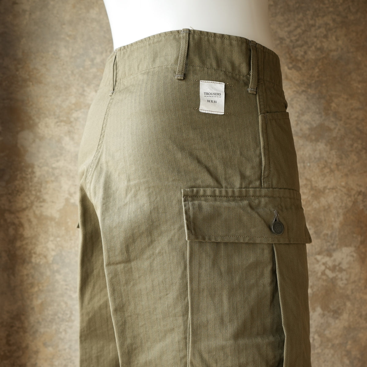 WORKERS M43 Trousers Mod Khaki Herringbone