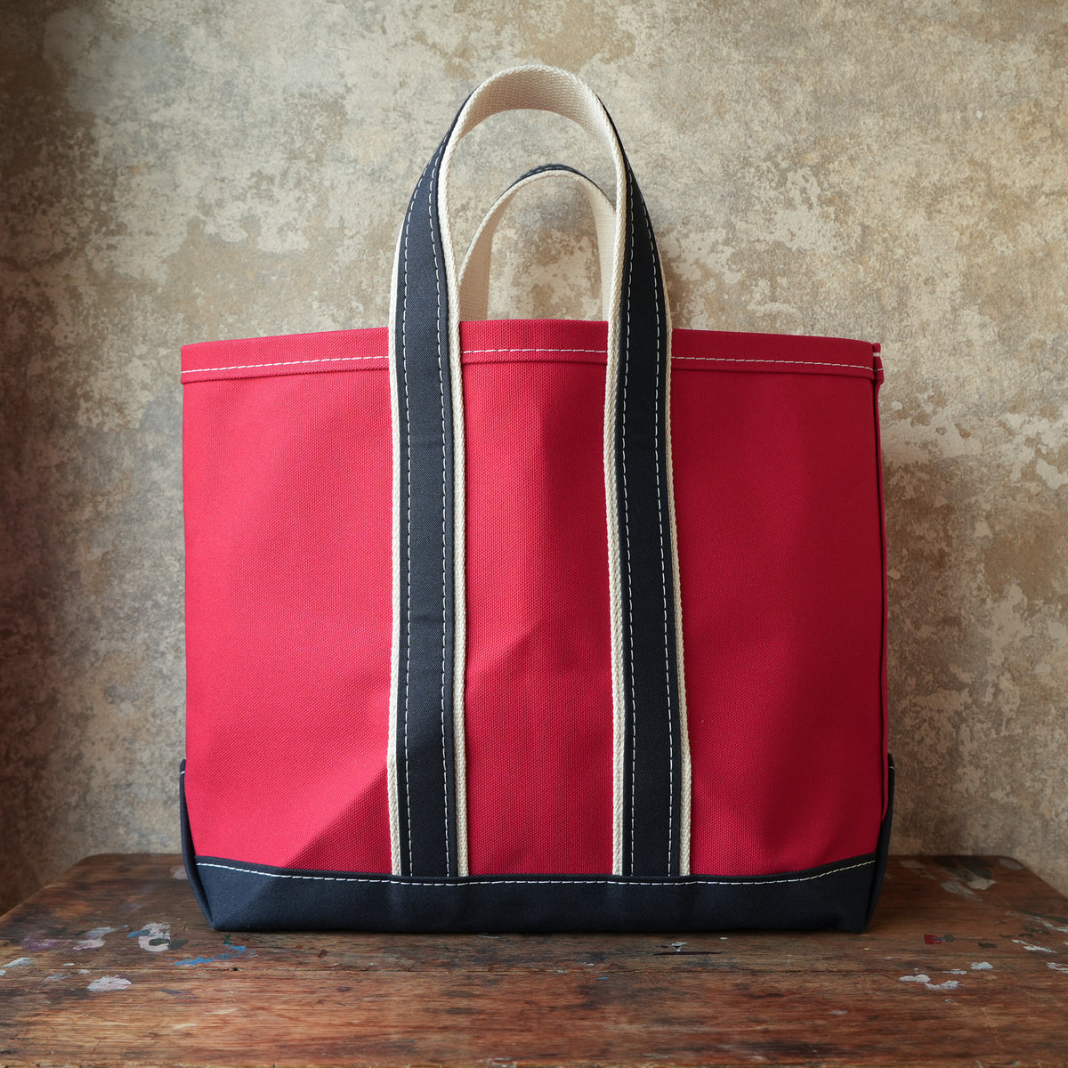 WORKERS_Deluxe Tote Bag_Red Body x Navy Handle