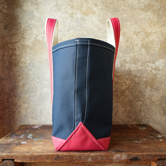 WORKERS_Deluxe Tote Bag_Navy Body x Red Handle