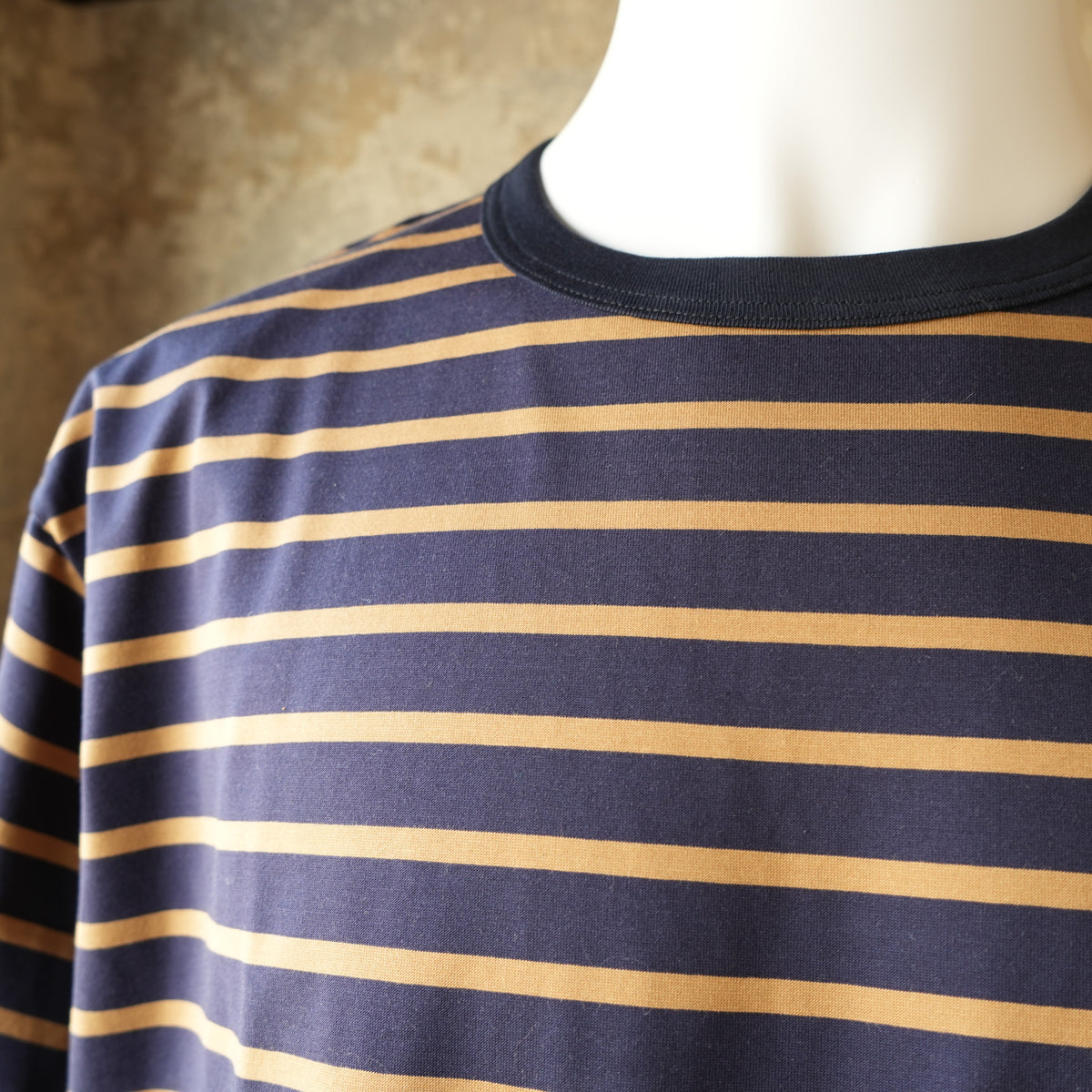 WORKERS_Border T_Short Sleeve_c#F/ Navy x Tabby