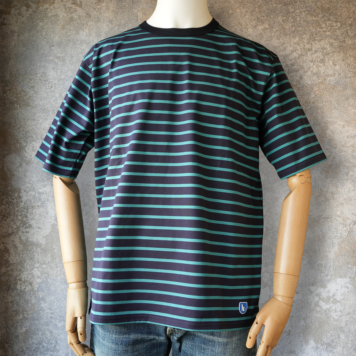 WORKERS_Border T_Short Sleeve_c#E/ Neon Blue x Navy