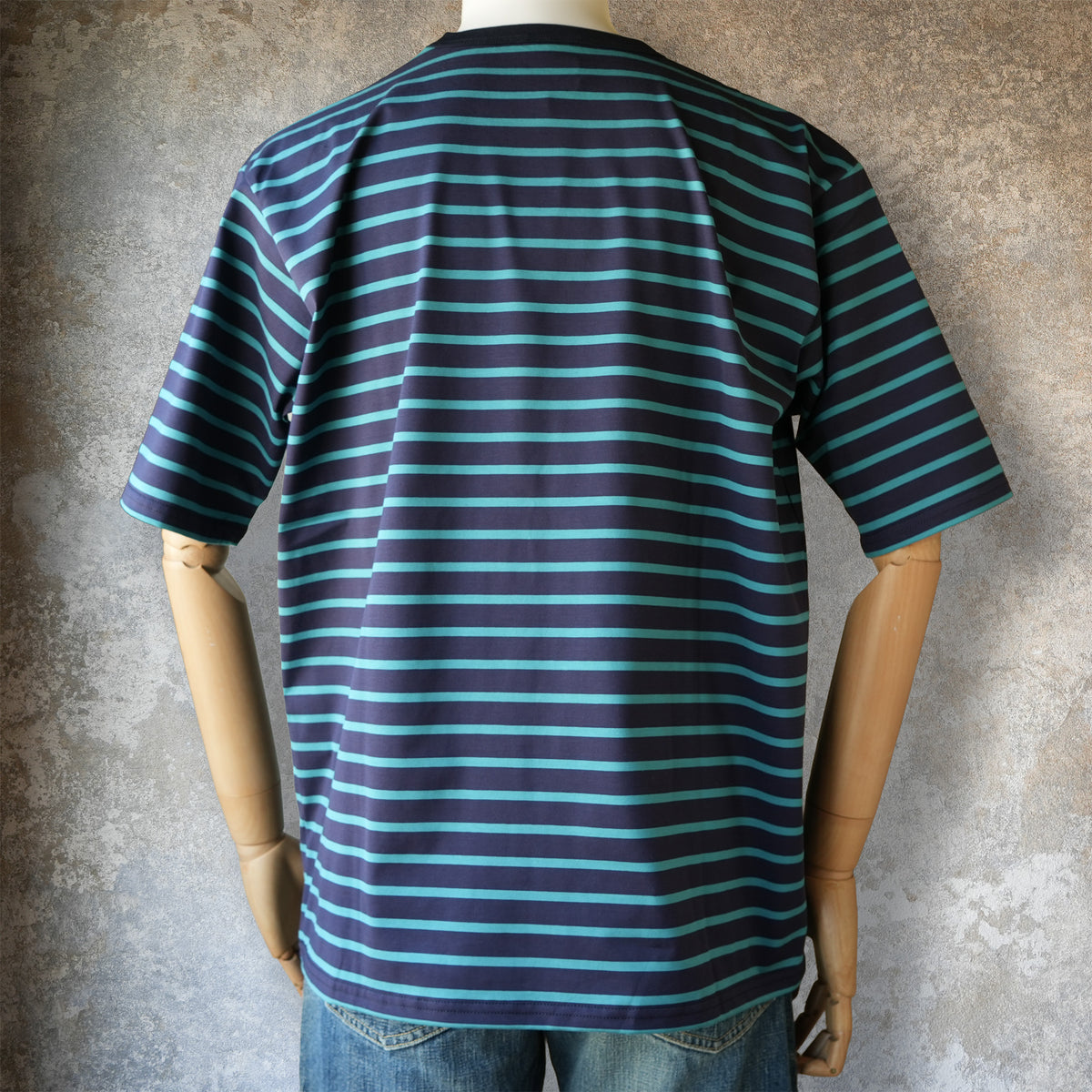 WORKERS_Border T_Short Sleeve_c#E/ Neon Blue x Navy