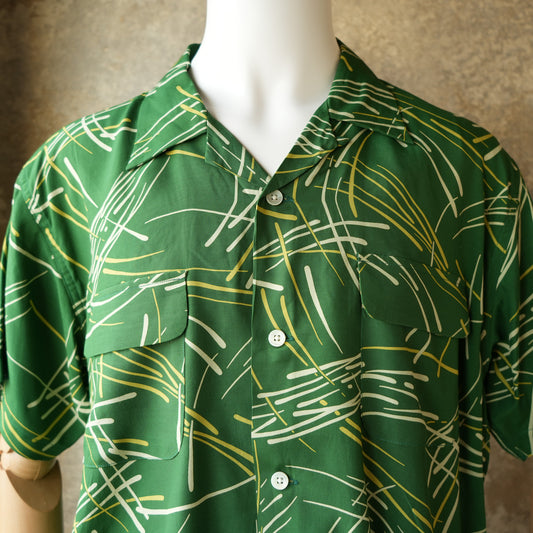 G&F Co._HAWAIIAN SHIRT S/S (HANABI)_GREEN