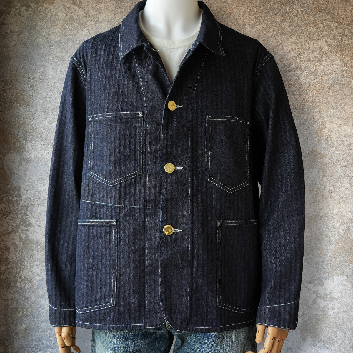 WORKERS_QUEEN OF THE ROAD Jacket_10oz Indigo Herringbone