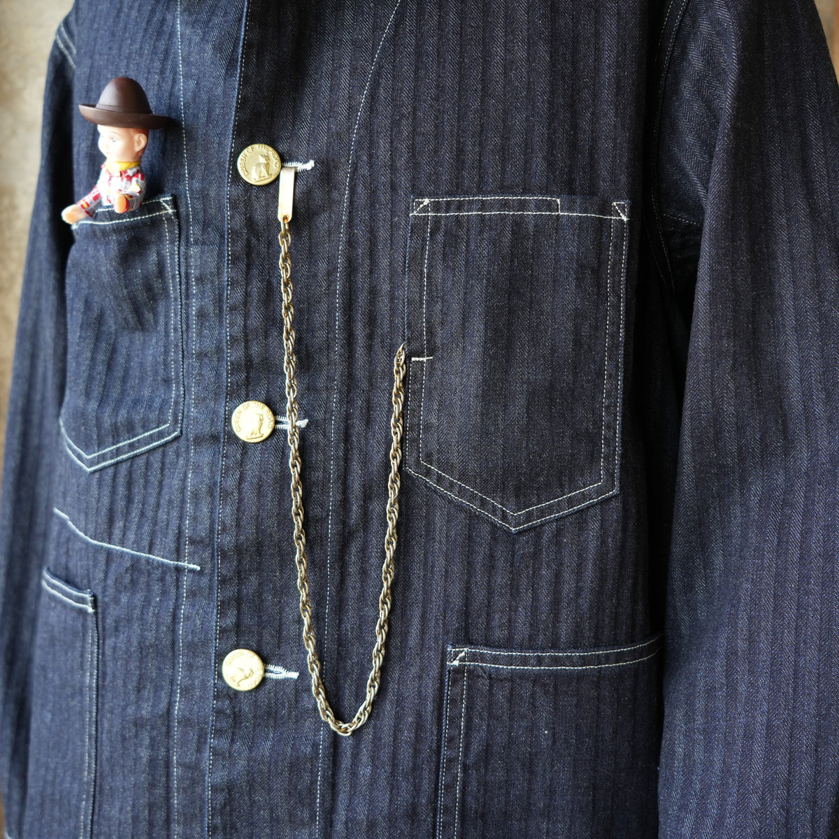 WORKERS_QUEEN OF THE ROAD Jacket_10oz Indigo Herringbone