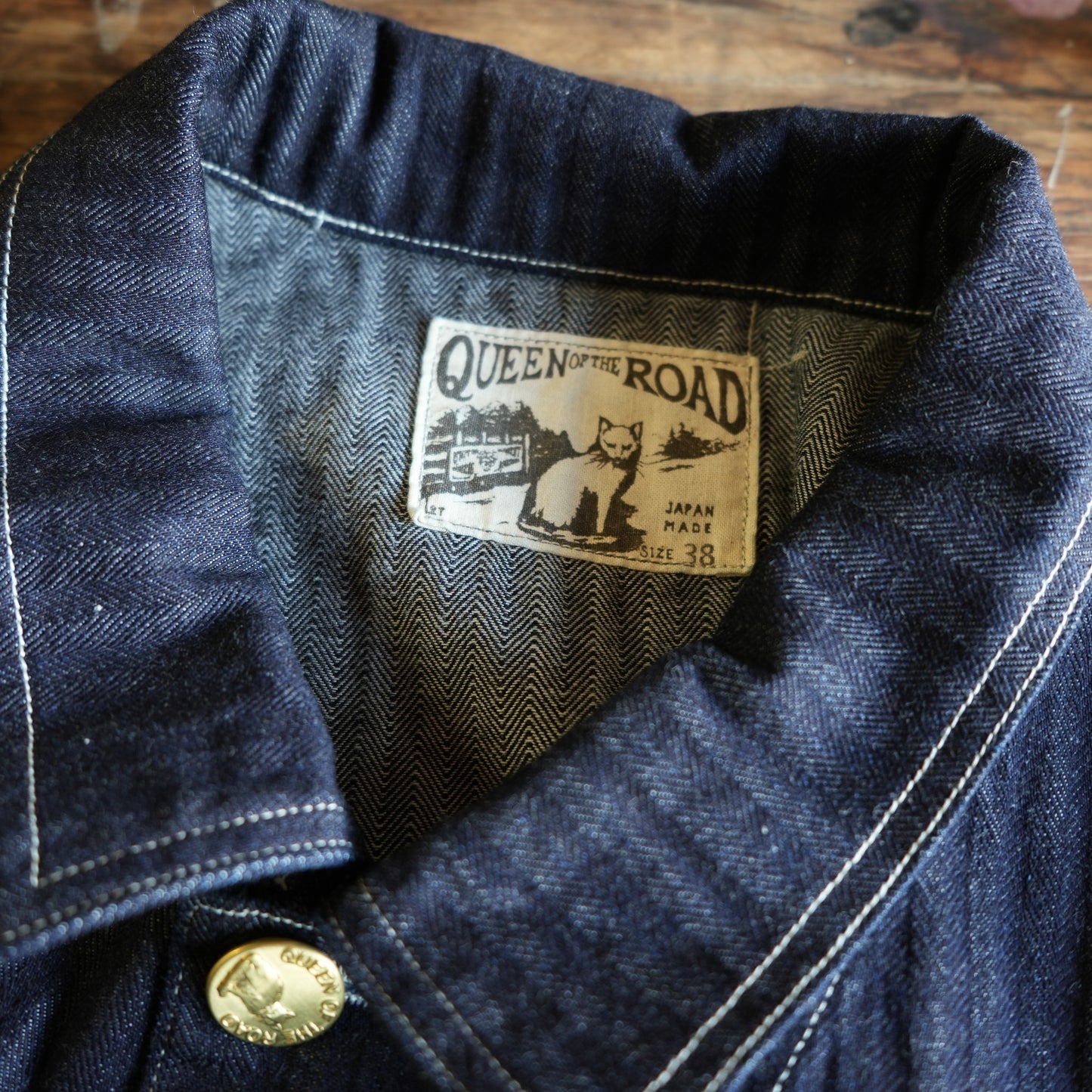 WORKERS_QUEEN OF THE ROAD Jacket_10oz Indigo Herringbone